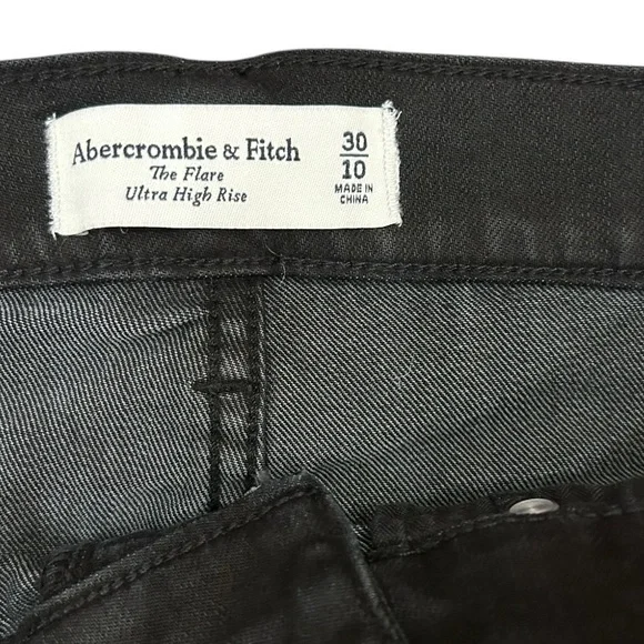 Abercrombie Ultra High Rise Flare Black 10 - Picture 5 of 5